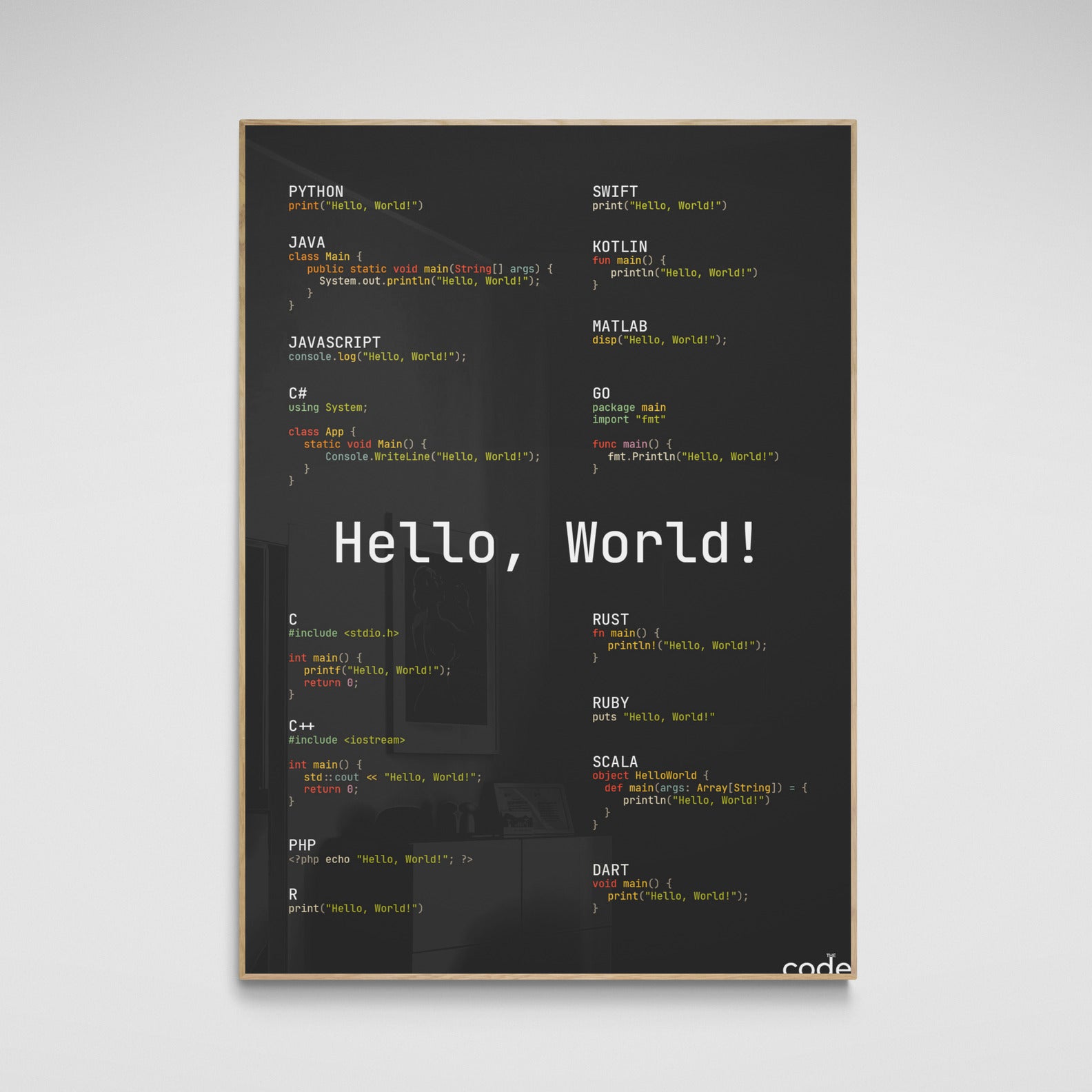 Hello, World! (gruvbox) Poster – theCode