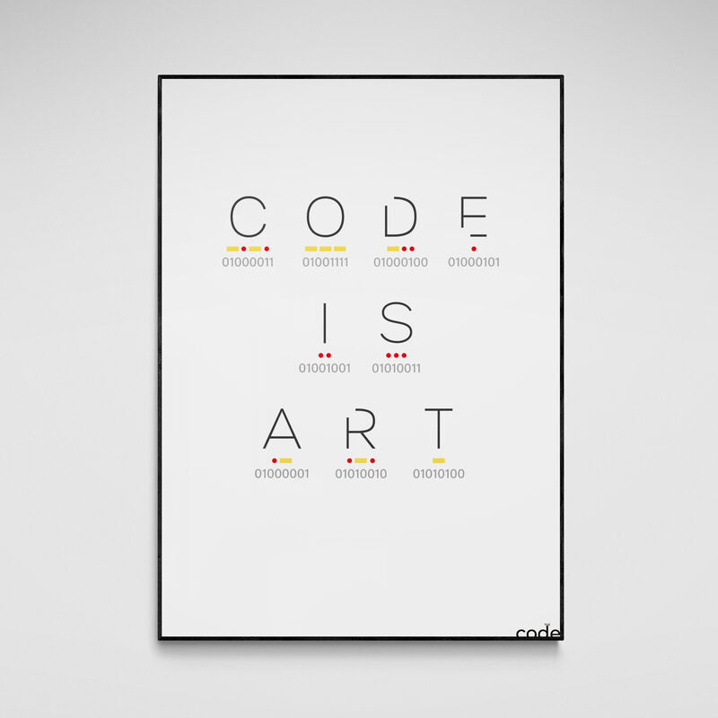 Code Is Art (White) Poster