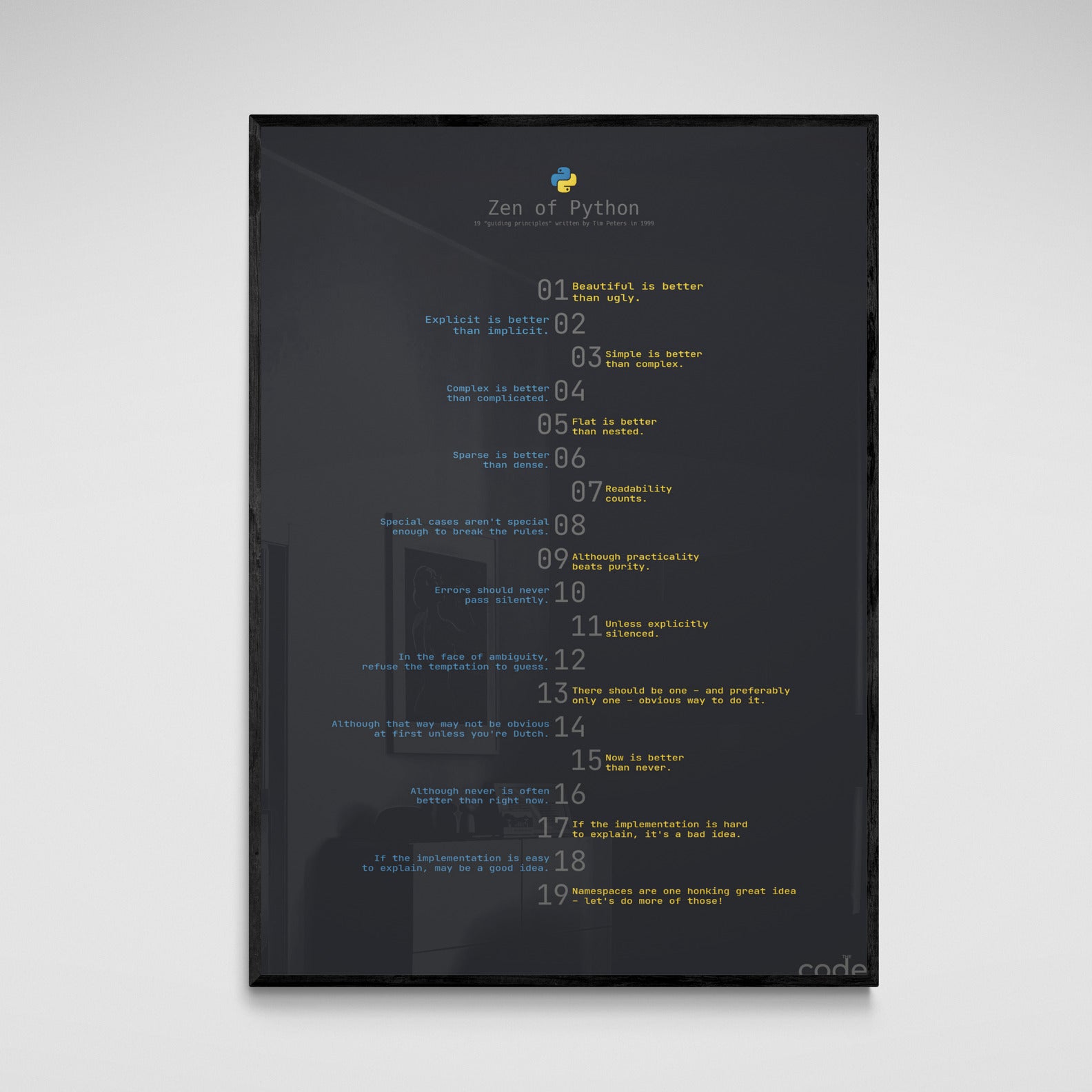 Zen Of Python Poster – theCode